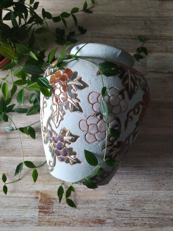 Vase fleurs vert pastel vintage brocadabra