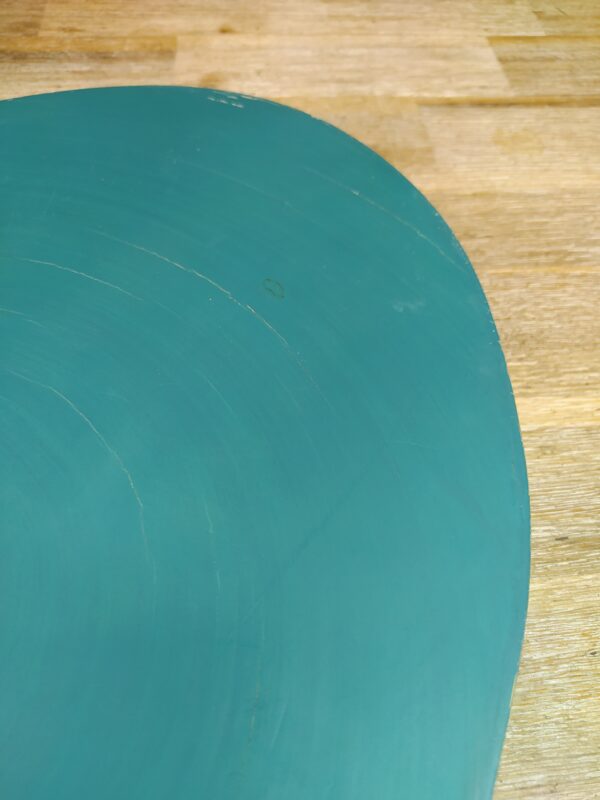 Plateau en bois bords hauts ovale de couleur bleu/vert vintage