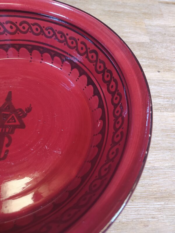 Service en grès rouge vif ethnique motifs orientaux vintage brocadabra