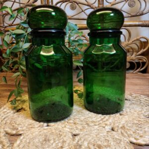 Bocaux en Verre Vert et Bouchon Globe